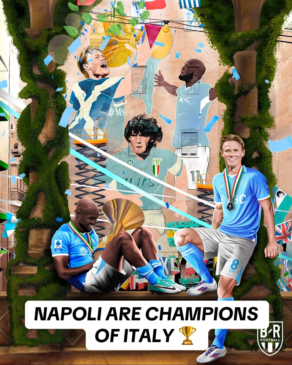 Napoli win their final match on the last day to win Serie A 🤩 #napoli #seriea #mctominay #lukaku #footballtiktok 