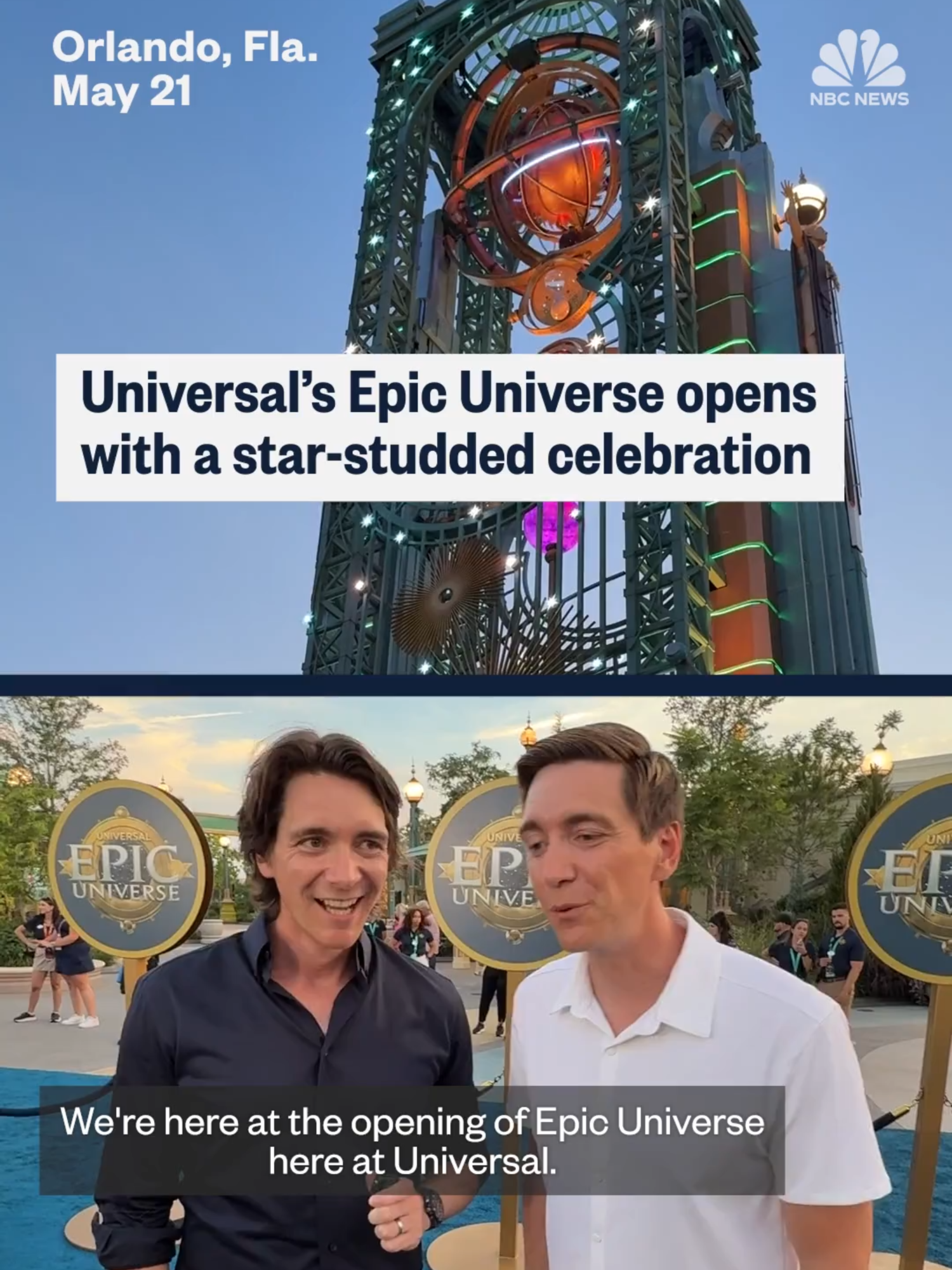 The stars came out to celebrate the opening of Universal Epic Universe. Hear what Bowen Yang, Matt Rogers, Andy Cohen and more had to say about the country’s newest theme park. Universal Orlando Resort is owned by NBC News’ parent company NBCUniversal.