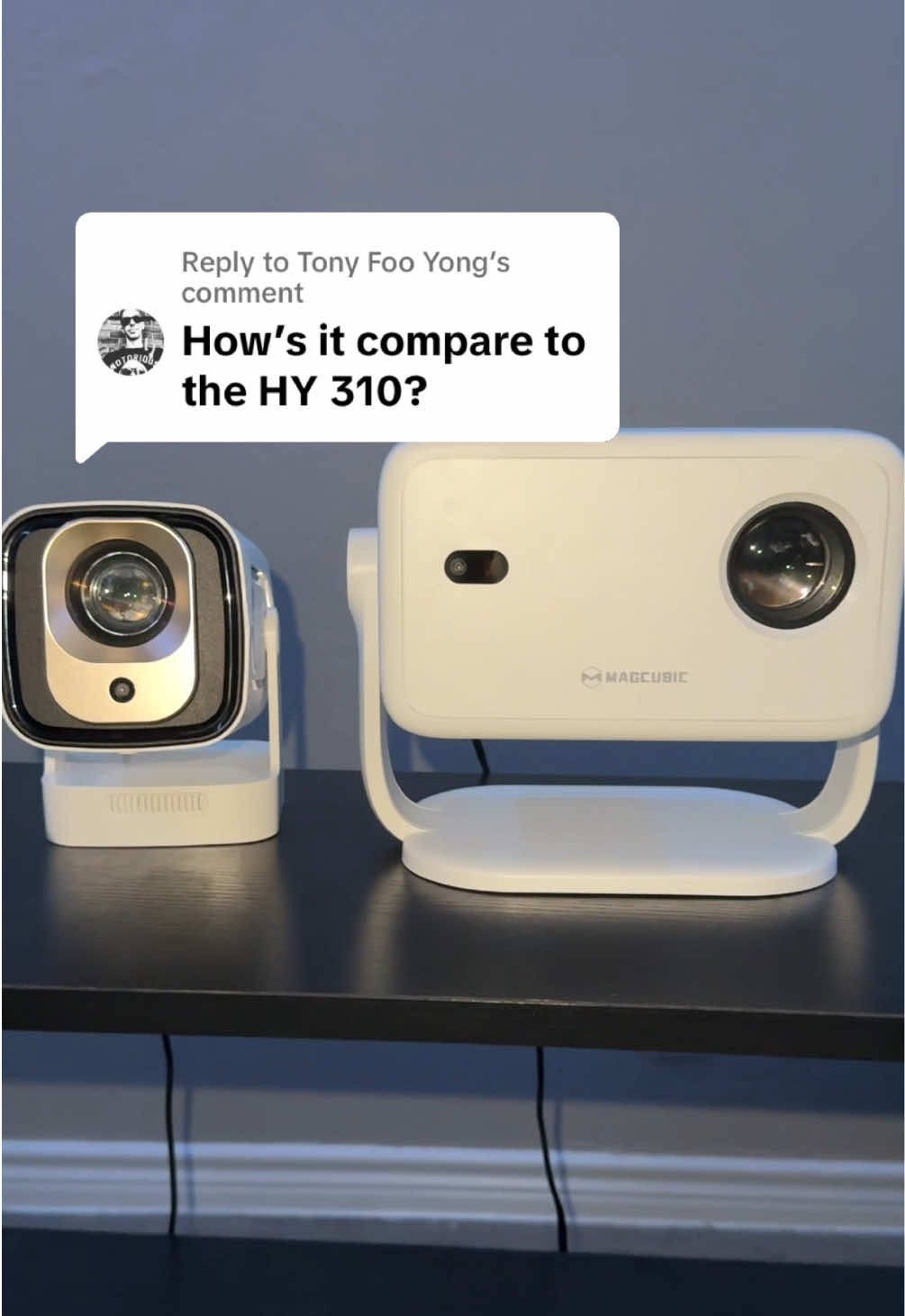 Replying to @Tony Foo Yong  Magcubic L018 compared to the Magcubic HY310 #projector #smartprojector #miniprojector #movienights #magcubic 