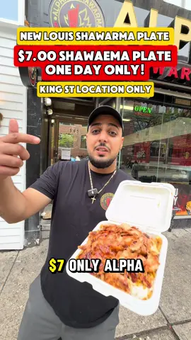 New Louis plate for just $7.00! One fay only Monday May 26th from 11am-11pm. Only available at our king st location! 📍565 King st w, Toronto  #bestshawarma #shawarma #torontofood #ArabTikTok #lebanesefood #kingwest #toronto #viralfood #kebab #foodfyp #fypfood #fyptoronto