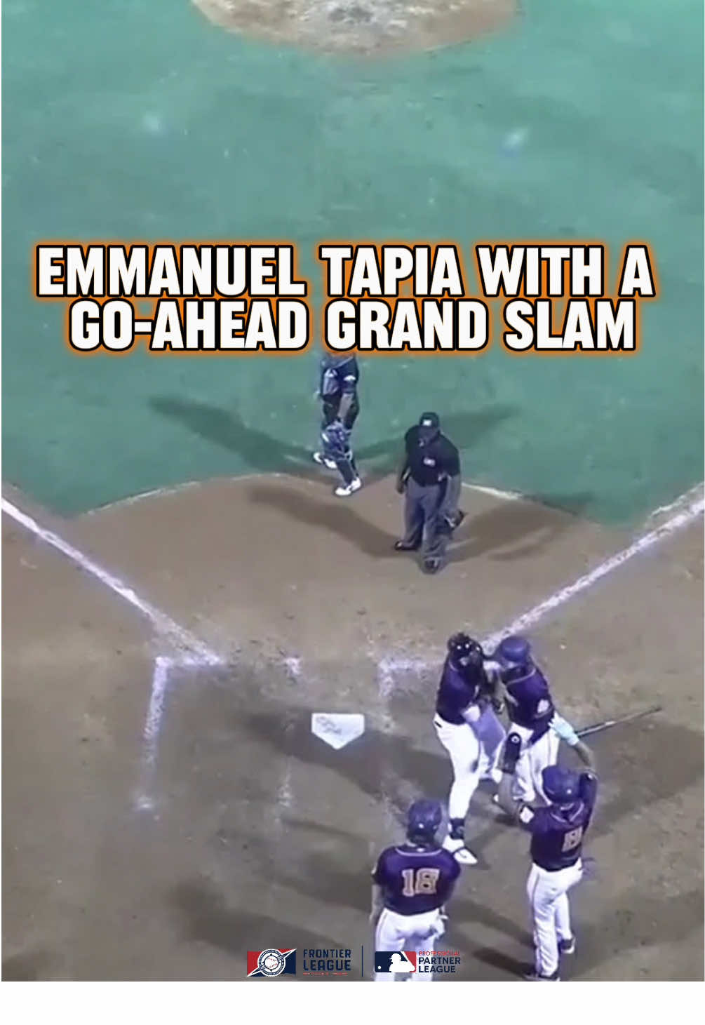 🚨Play of the day! Emmanuel Tapia with a huge go-ahead grand slam for the Down East Bird Dawgs to bring them up to 8 runs, resulting in a win against the Mud Monstera #frontierleague #frontierleaguehighlights #frontierleaguebaseball #baseballhighlights