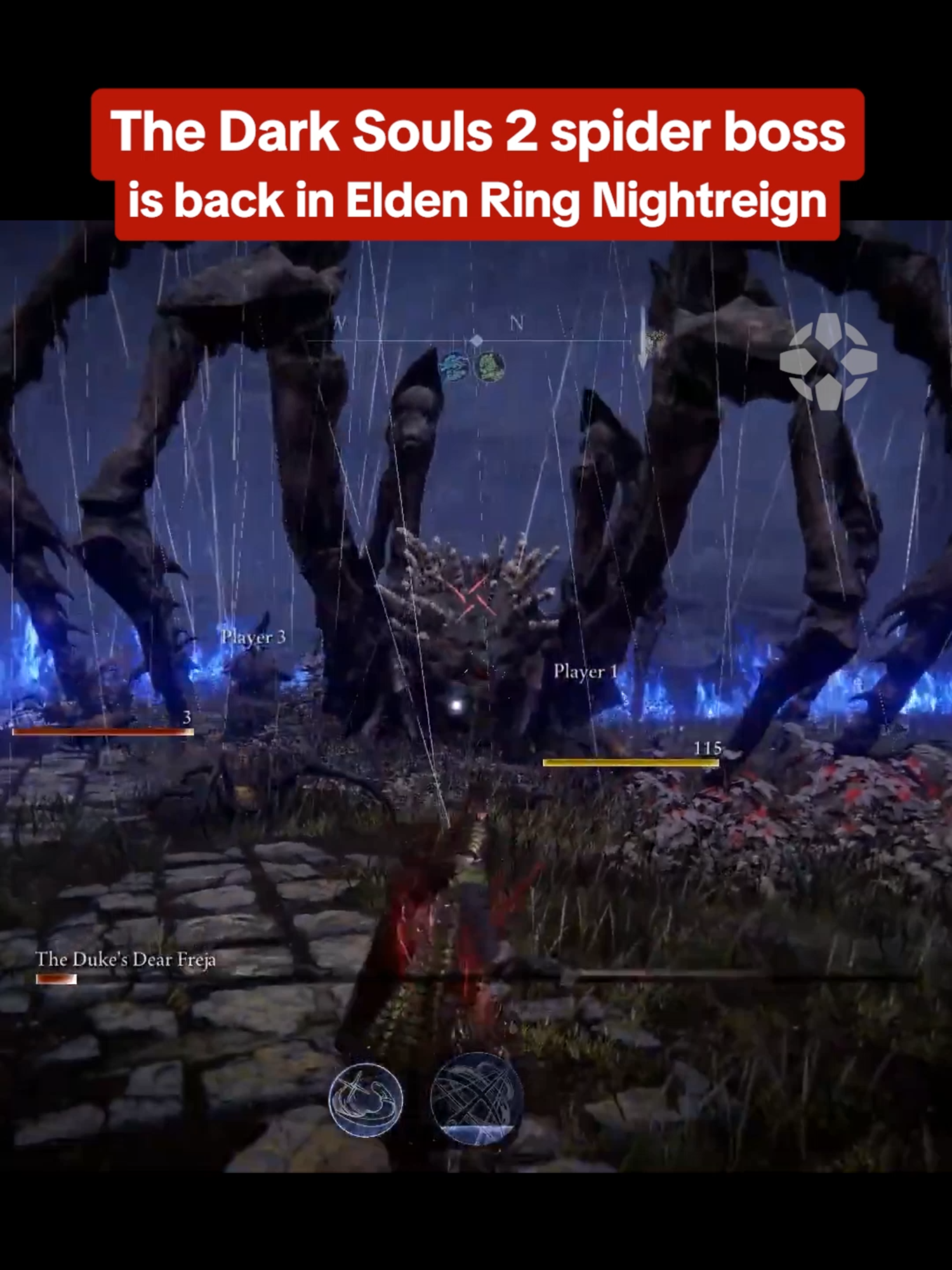 The Duke's Dear Freja, a boss from Dark Souls 2, is in Elden Ring Nightreign! #eldenringnightreign #eldenring #darksouls2 #darksouls #fromsoftware #fromsoft #boss #gameplay #sidebyside #comparison #ign #gaming #dukesdearfreja