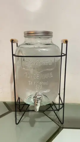GLASS JAR DISPENSER WITH STAND. 🥰 #glassjardispenser #jardispenser #drinkdispenser #kitchenessentials 