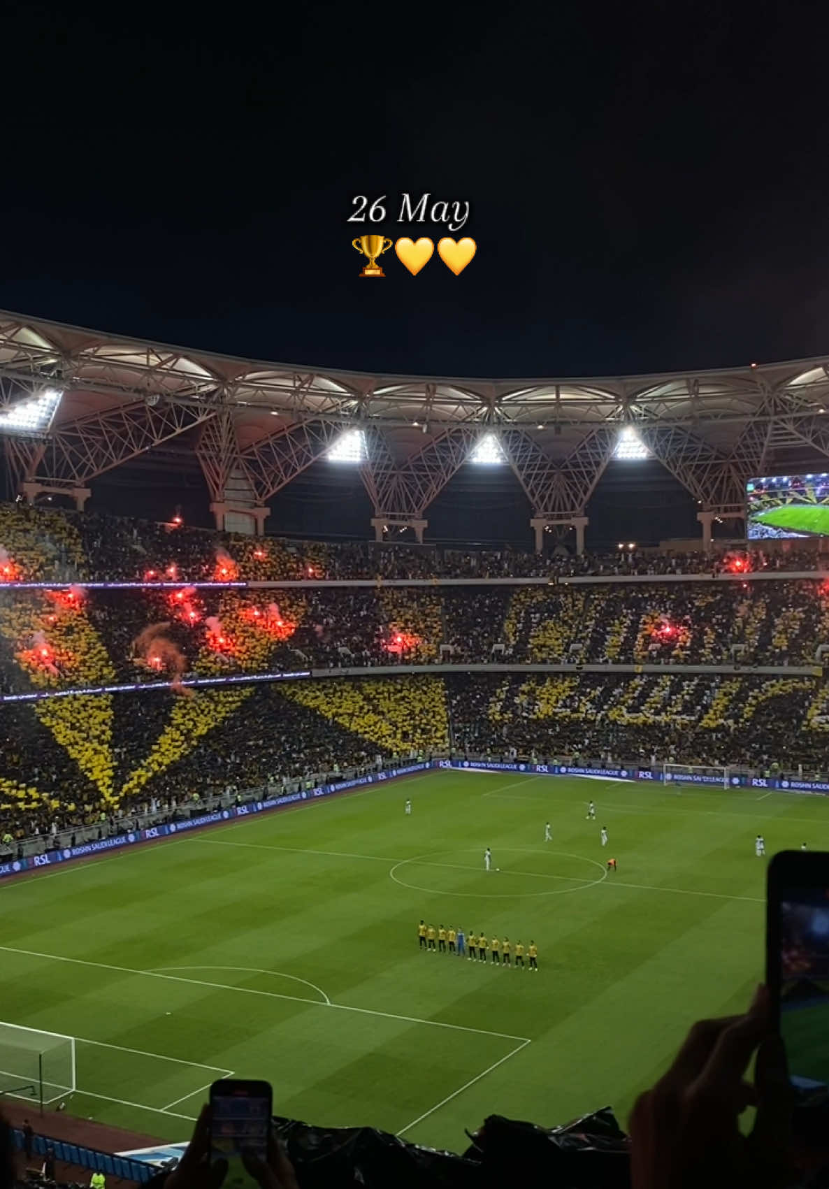 نحن على موعد مع حدث عالمي وكرنفال جماهييري عظيم 💛💛🔥 #ittihad #champion #بطل_الدوري #الاتحاد 