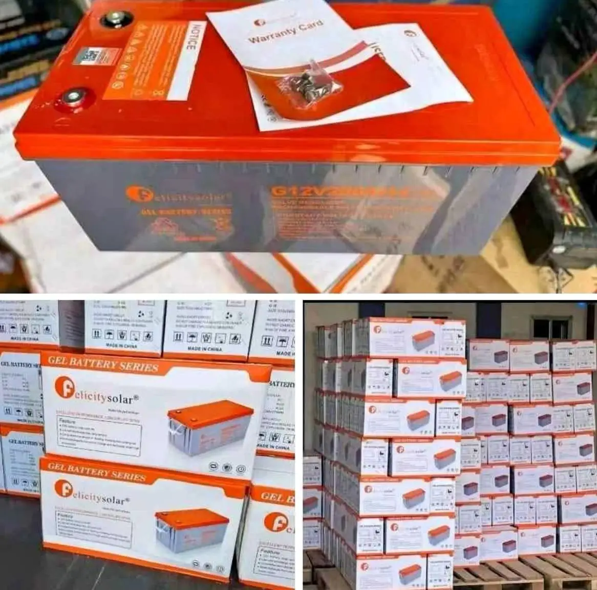 Batterie Gel Felicity Solar 12V 200AH Marque : Felicity Solar Modèle : G12V200AH-f (10hr) Type : Batterie Gel (sans entretien, non renversable) Tension : 12 Volts Capacité : 200AH Avantages :  • Longue durée de vie  • Faible taux d’auto-décharge  • Recharge rapide et stable  • Fonctionne très bien même à haute température  • Idéale pour les systèmes solaires, les onduleurs, les installations domestiques ou commerciales Votre prix 🥇 :130.000fcfa La livraison 🚚 gratuit  Numéro pour vos commandes   :👉72872707 #batterie #solarsystem #bamakomali🇲🇱 #malitiktok🇲🇱 