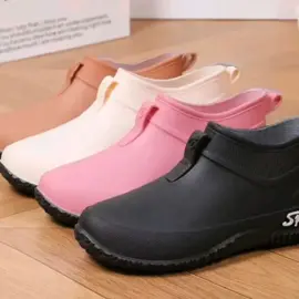 Low-cut Ankle Rain Boots Waterproof Non-slip Wear Resistant Thick Sole Boots #waterproofboots #waterprooffootwear #footwear #boots #ankleBoots #rainboots #rainydayfashion #shoes