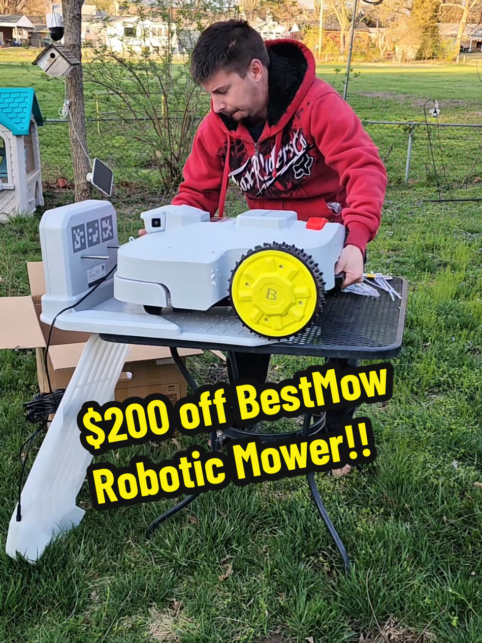 $200 off BESTMOW robotic mower. link and code below. this is the bestmow and i have had it for about two months now. I cut 3 neighbors yards plus mine and almost cut them daily. it keeps the grass at the same hieght all the time. works in the rain and at night if you want it to. once you have the map and obstacles laid out, you just set it and forget it. if the kids leave something in the yard it sees it and goes around it.  if you have any questions just ask. link- https://www.bestmow.com/u4pphd code MOW #bestmow #roboticlawnmower  #robotmower #lawncare #lawn #grass #cuttinggrass 