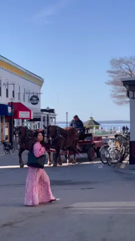 A Place that is known for unique car-free atmosphere  #mackinacisland #michigan #lakehuron #carefree 