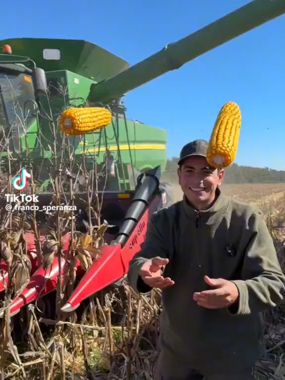 Aprende cómo funciona una cosechadora industrial de maíz  #cosechadora #producción #maiz #campo #agricultura 