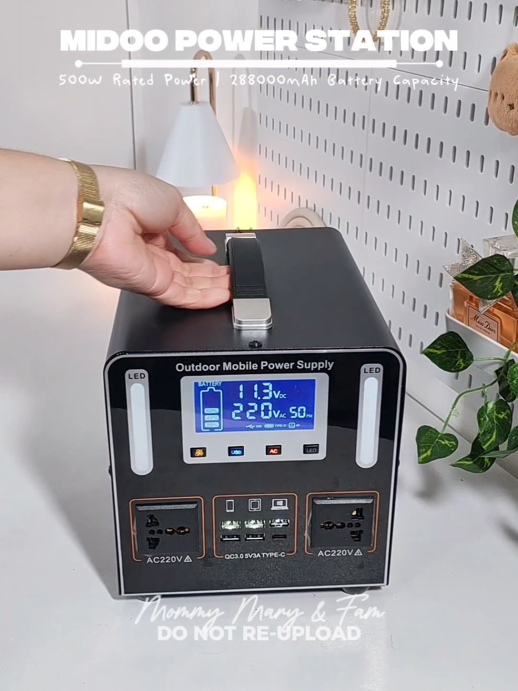 288000mAh Portable Power Station from Midoo 🔌⚡ Worth it na investment for our home! 💡 #portablepowerstation #portablepowerstationwithsolarpanel #minigenerator #powerstation #heavydutypowerbank #trending #viral #budolbymommymary 