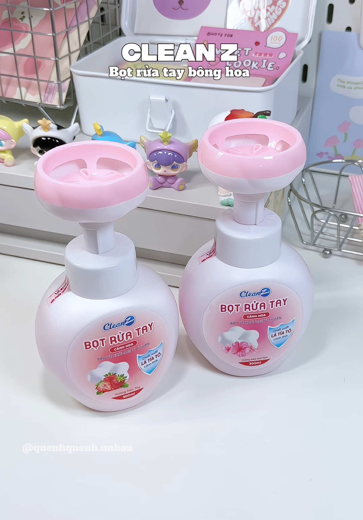 Bọt rửa tay bông hoa bày ta nói nó thơm xĩu á✨#cleanz #motchamnohoa #botruataybonghoa #unboxing #review #quenhquenhreview 