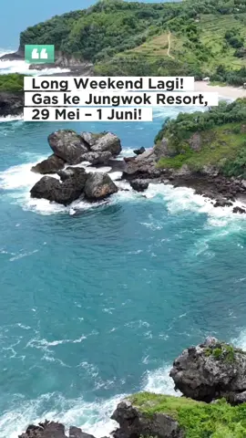 Staycation time! Long weekend 29 Mei – 1 Juni udah di depan mata! Saatnya rehat sejenak dan nikmati suasana tenang di tepi Pantai Jungwok. Bayangin: bangun pagi langsung lihat laut, sore-sore duduk santai sambil nunggu sunset, malamnya tidur ditemani suara ombak. Tenang banget, kan? Booking sekarang, jangan tunggu penuh! DM @jungwokblueocean sekarang juga! #JungwokResort #StaycationGunungkidul #LongWeekend #gunungkidul #PantaiJungwok #wisata #wisatayogyakarta #wisatajogja #jungwokblueocean 