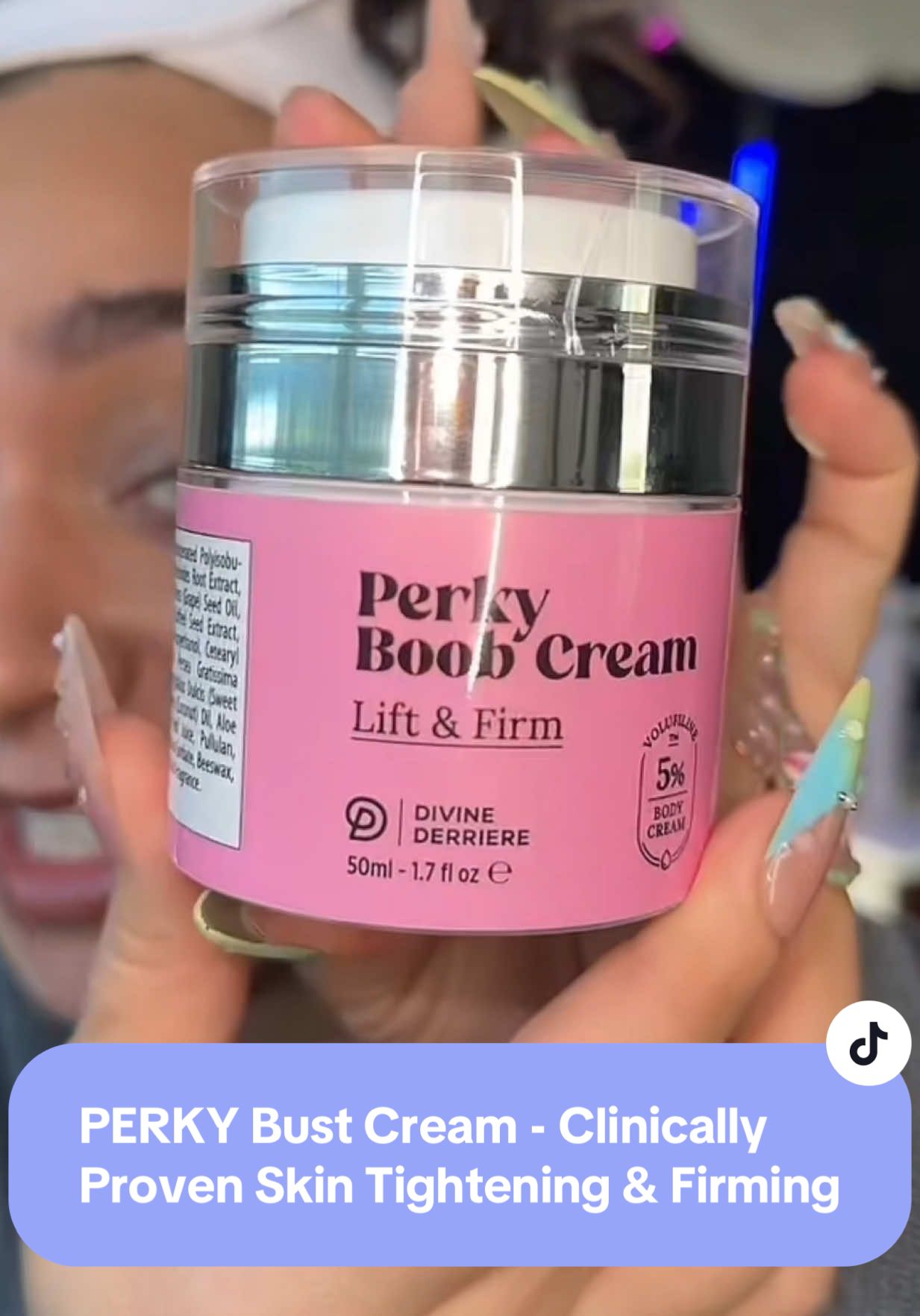 No surgery. No tape. Just this $24 jar and a dream. Perky Boob Cream is THAT girl. Clinically proven, smells delish, and yes 🙌 it works 🍑✨ #PerkyBoobCream #BestBoobDay #LiftAndFirm #BodyCareThatWorks #TikTokMadeMeBuyIt #GlowUpGoals #ConfidenceCream #DivineDerriere #TightenAndTone #SelfCareGlow #CapCut @Divine Derriere #saggy #saggyskin #divinederriereperky #tiktokshop #spotlightfinds  #TikTokShopCreatorPicks #fypシ゚viral #tiktokshoprestock #trending #viral #springtok #foryou #ttslevelup #dealsforyoudays #TTSDelightNow #ifyouknowyouknow #creatoricons #tiktokshopsummerturnup #tiktokshopmemorialday #tiktokshopunboxing PERKY Bust Cream - Clinically Proven Skin Tightening & Visibly Firming Cream, Chest Lifting Lotion, Body Care with Caffeine body butter Smooth Comfort Sold by Divine Derriere