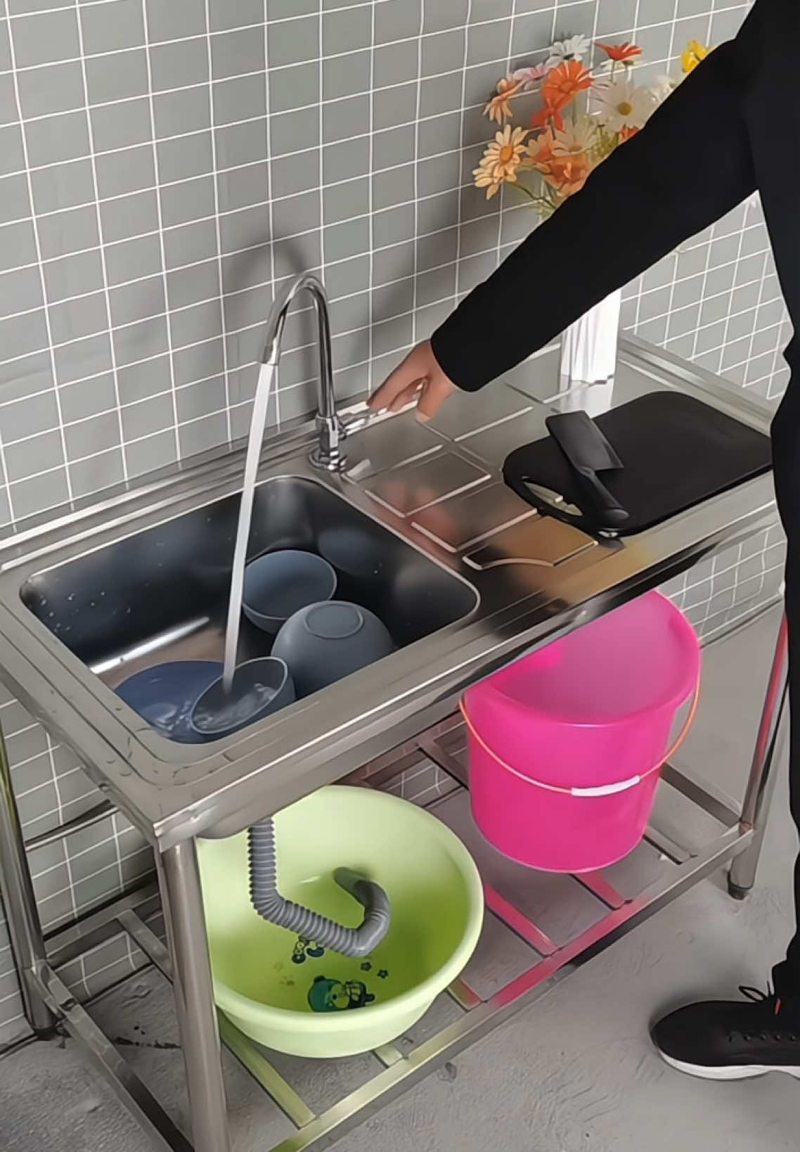 Bộ Chậu Rửa Chén Innox Cao Cấp Kèm Phụ Kiện#thinhhanh #xuhuong #giadungtienich 