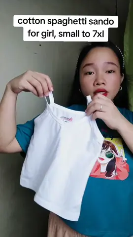 cotton mi ang tela malambot. pwede nyo check mga reviews dami na nakapag check out ng #spagettisando na to  #cottonsando  #sandoforgirl  #whitesando 