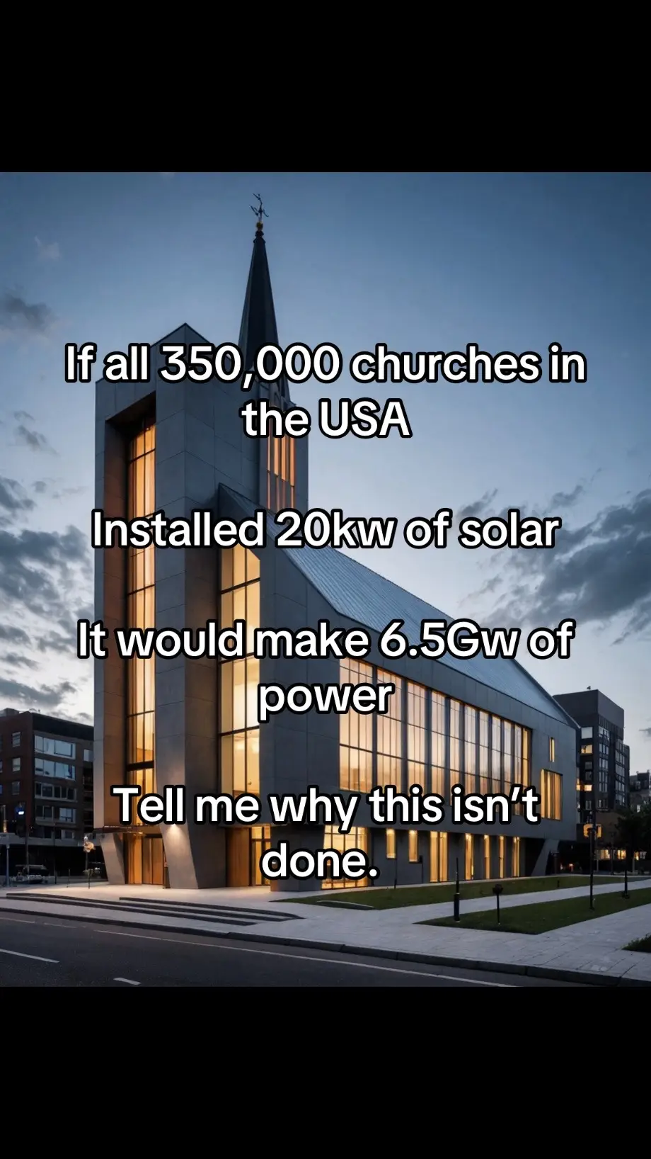 That’s a lot of wasted roof space. 6 of the 7 days the buildings are barely used. Not taxed. Just, sitting there.  🤔 