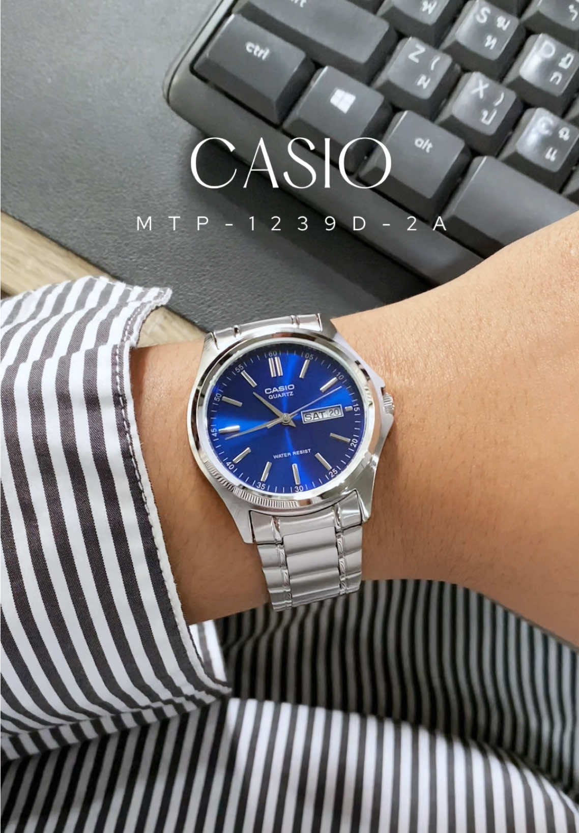 ใส่ไปออฟฟิศแบบหรูๆ😎💯 #casiowatch #mtp1239d #OOTD #fyp 