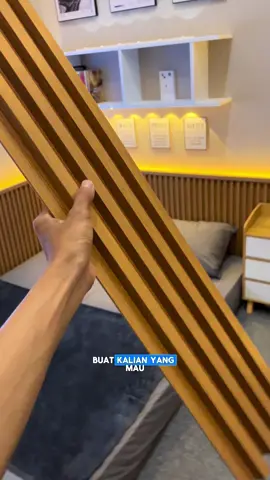 Kalau mau samaan kayak punya aku kode wpcnya kalian bisa pilih yang DRGS-8 Trim panelnya TPS-03 #wpc #wallpanel #dekorasikamar #kamaraesthetic 