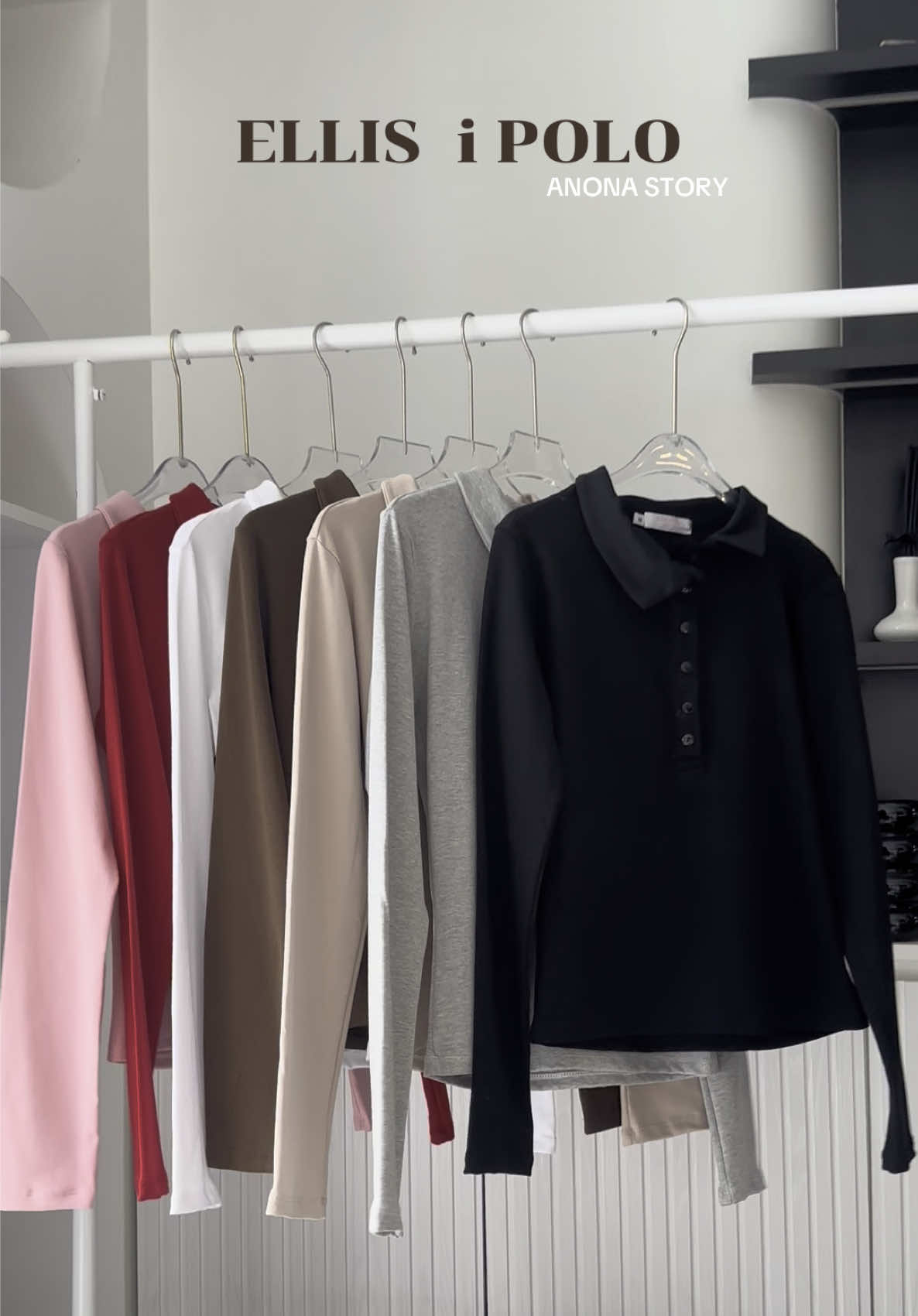 🤎new collection 🤍 #เสื้อโปโลแขนยาว #เสื้อผ้าแฟชั่น 