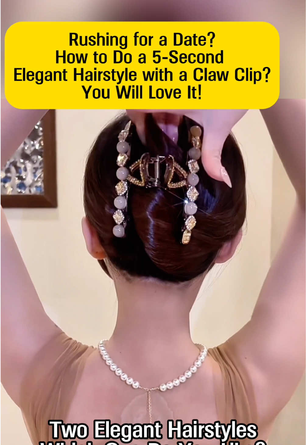 How 5-Sec Elegant Hairstyle wi Claw Clip?#shorts #hairstyle #quickbeauty #elegantlook#hairhacks