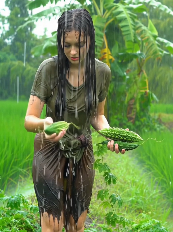 Dapat pare dari kebun tetangga #rain #beauty #beautiful #hujan 
