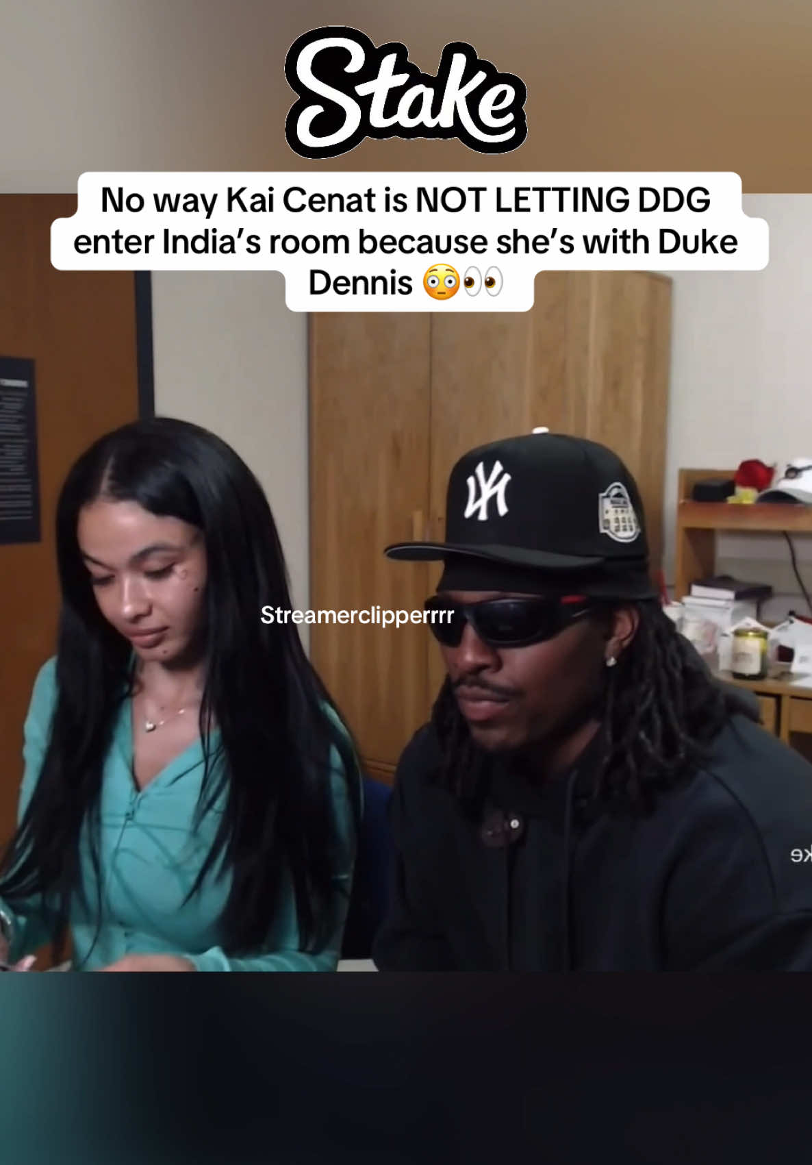 No way Kai Cenat is NOT LETTING DDG enter India’s room because she’s with Duke Dennis 😳👀#kaicenat #kai #fyp #streameruniversity #wendyortiz #ddg #indialove #dukedennis 