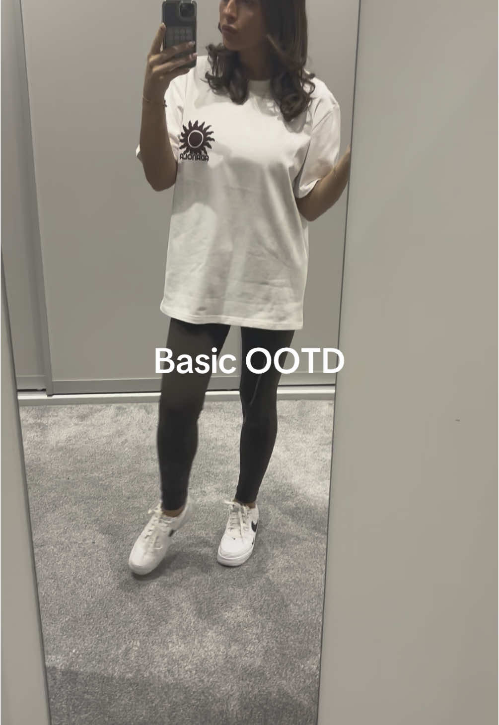 Basic OOTD..does anyone else love a baggy tshirt and leggings honestly so comfy I’m pretty much Adam sandler at this point #fyp #foryoupage❤️❤️ #foryoupageofficial #ootdinspo #basicfit #basics #adanola #nike @Nike @Adanola 