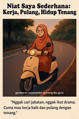 Niat Sederhana Seorang Ibu Guru: Kerja, Pulang, Hidup Tenang #KerjaPulangTenang #GuruMuslimah #MotivasiHidup #KutipanBijak #AnimasiInspiratif #CeritaHarian #HijrahPositif #ViralIndonesia #KontenMotivasi #HidupSederhana@Masud Lombok 