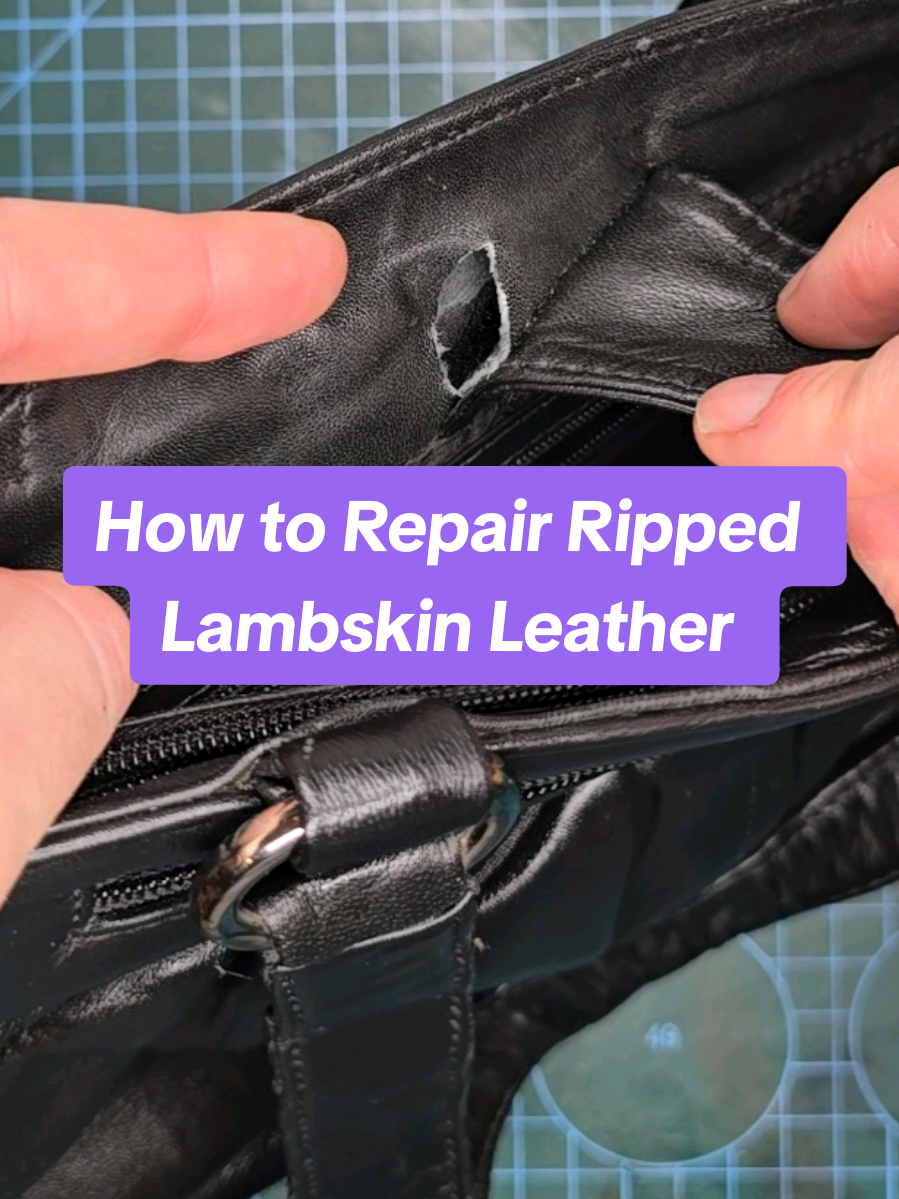 🧵 Ripped lambskin leather? Don't toss it - repair it! This DIY leather repair uses scrap leather, flexible contact adhesive and leather paint. That's all you need to restore and repair a rip in your secoundhand leather goods. Perfect for anyone into leather restoration, slow fashion and recycled leather goods. Because damage isn't the end - it's part of the story ♻️❤️ #creatorsearchinsights #leatherrepair #leatherrestoration #slowfashion #leathertok #leatherhandbag 
