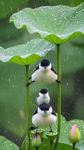 Gia đình chim trú mưa #thiennhien #natural #tunhien #cute #chimmuong #meo 