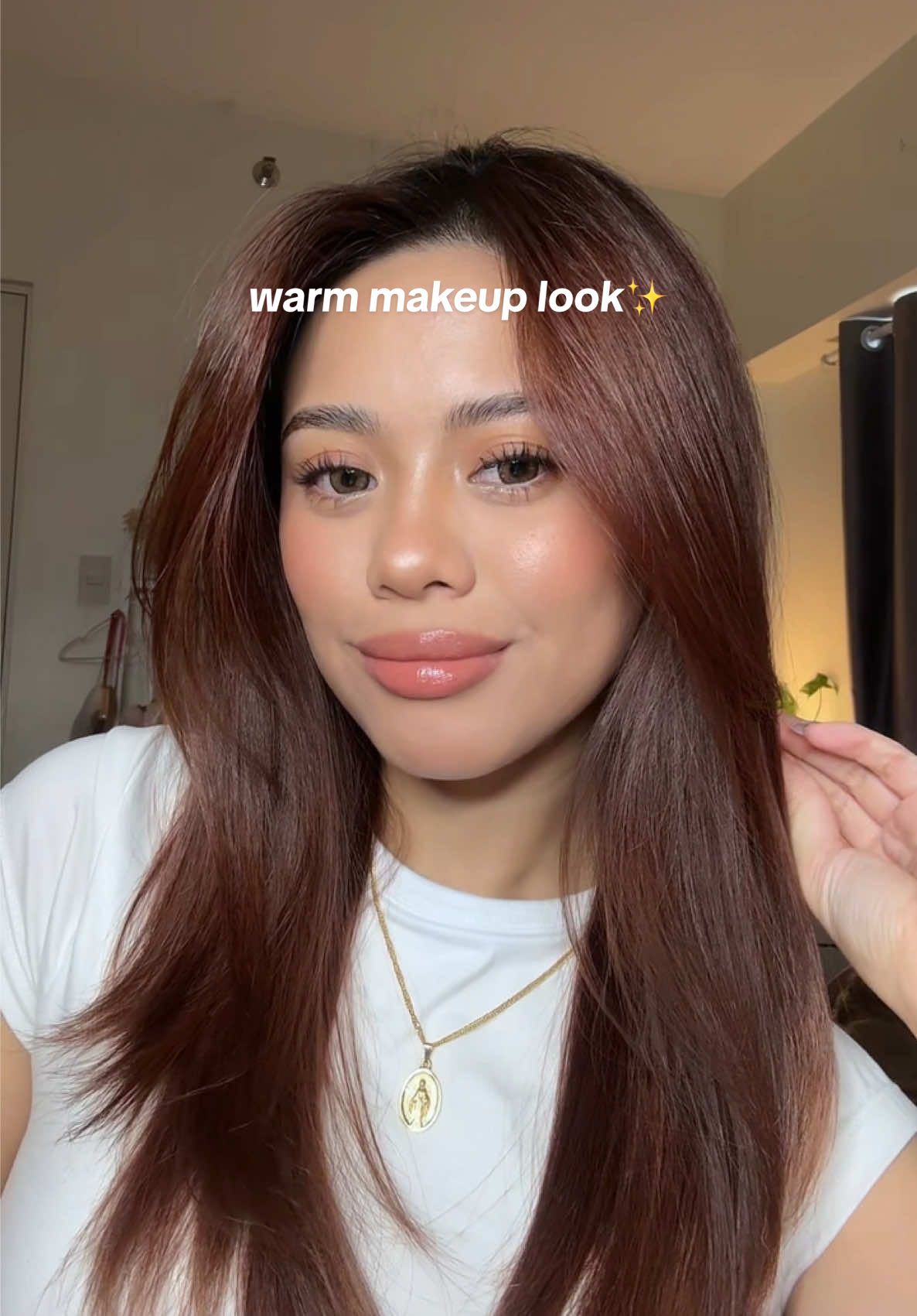 Grwm— warm makeup look✨ @Ever Bilena - tinted lip balm @Absidy Beauty - clear brow gel @strokesbeautylab - eyebrow pen @Issy Cosmetics  -eyeshadow palette @ViceCosmeticsPH - eyeliner, cream contour, liquid blush @Paulash - lash curler @d'Alba Ph -moisturizer mist @L'Oreal Paris - tinted serum @GRWM Cosmetics - peach corrector @Maybelline New York PH - concealer, lipstick, mascara @Laura Mercier - loose powder #makeup #grwmroutine #grwm #beautyph #makeuptutorial #fypp 