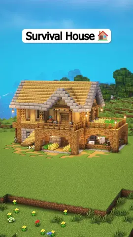 Simple Survival House 🏠 #Minecraft #minecrafttutorial #minecraftbuilding 