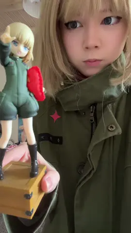 im working on my anchovy :D but i had to flex my figure jeh#katyusha #girlsundpanzer #cosplay 