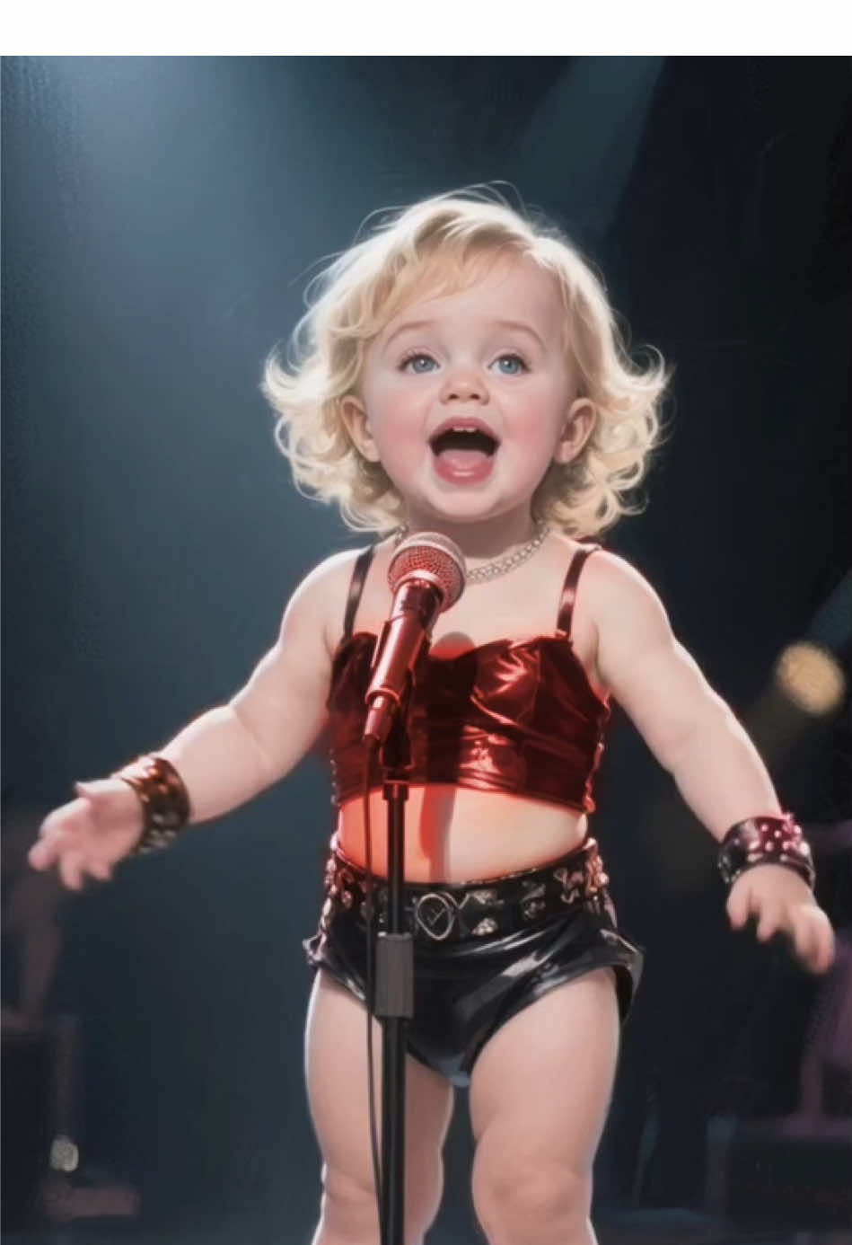Madonna sang ‘Material Girl’ as a baby #materialgirl #madonna #iconic #baby #singing #ai #fyp 
