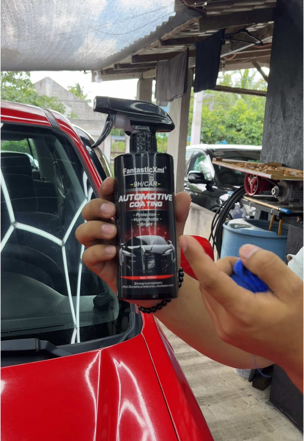Instanr kintab ang motor or kotse mo dito sa automotive coating. #ceramic #coating #hydrophobic #automotive 