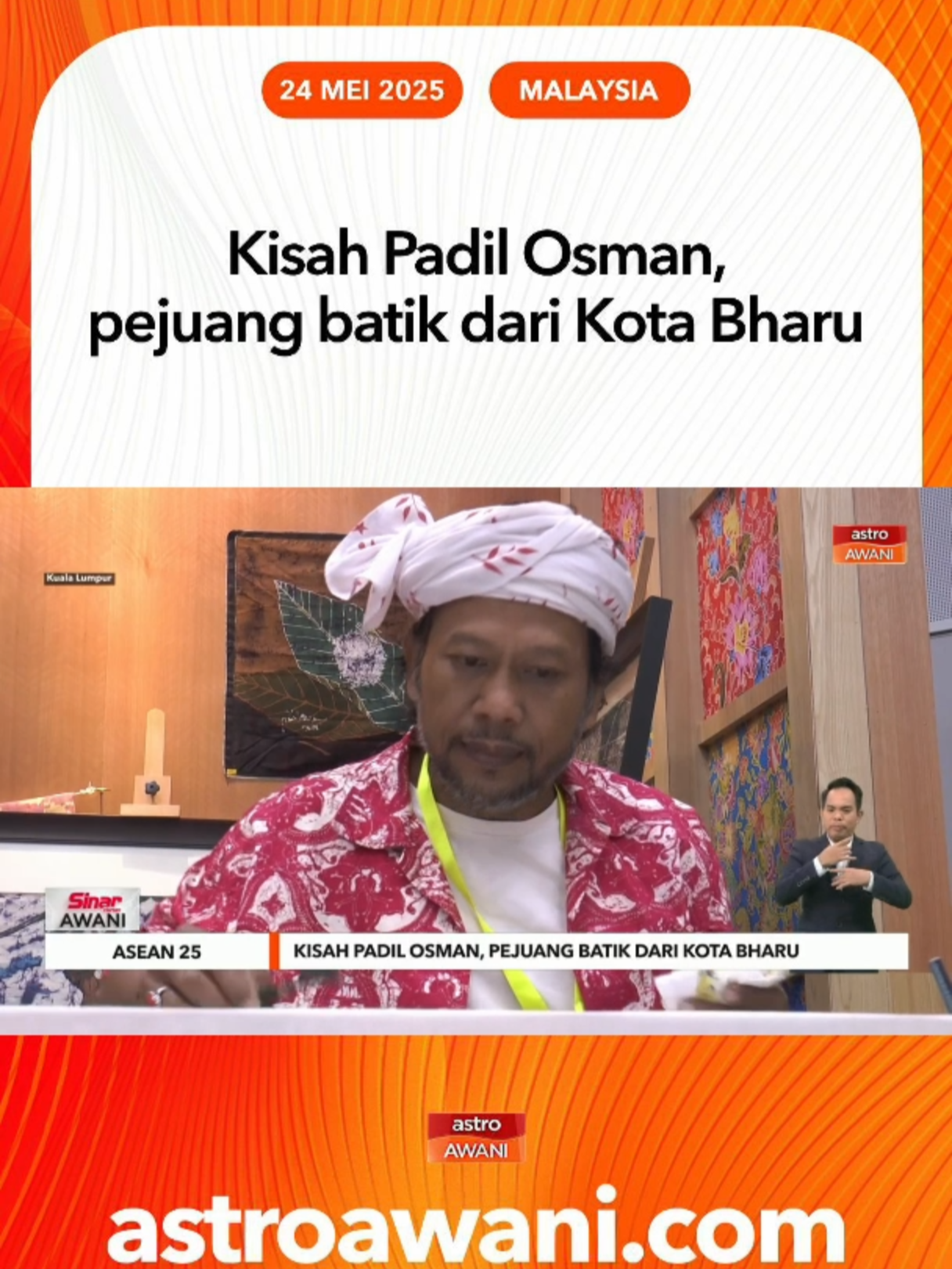 Padil Osman menerima pendidikan formal dalam bidang Seni Halus (Reka Bentuk Batik) di Institut Kemahiran Baitulmal, Kuala Lumpur, dan merupakan anak murid kepada pelukis batik lagenda Malaysia, Allahyarham Yusoff Abdullah. #AWANInews #AWANI745