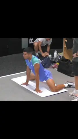 Carlos Alcaraz warm-up training exercises #handsome #hunk #muscle #boy  #rainbowflix 