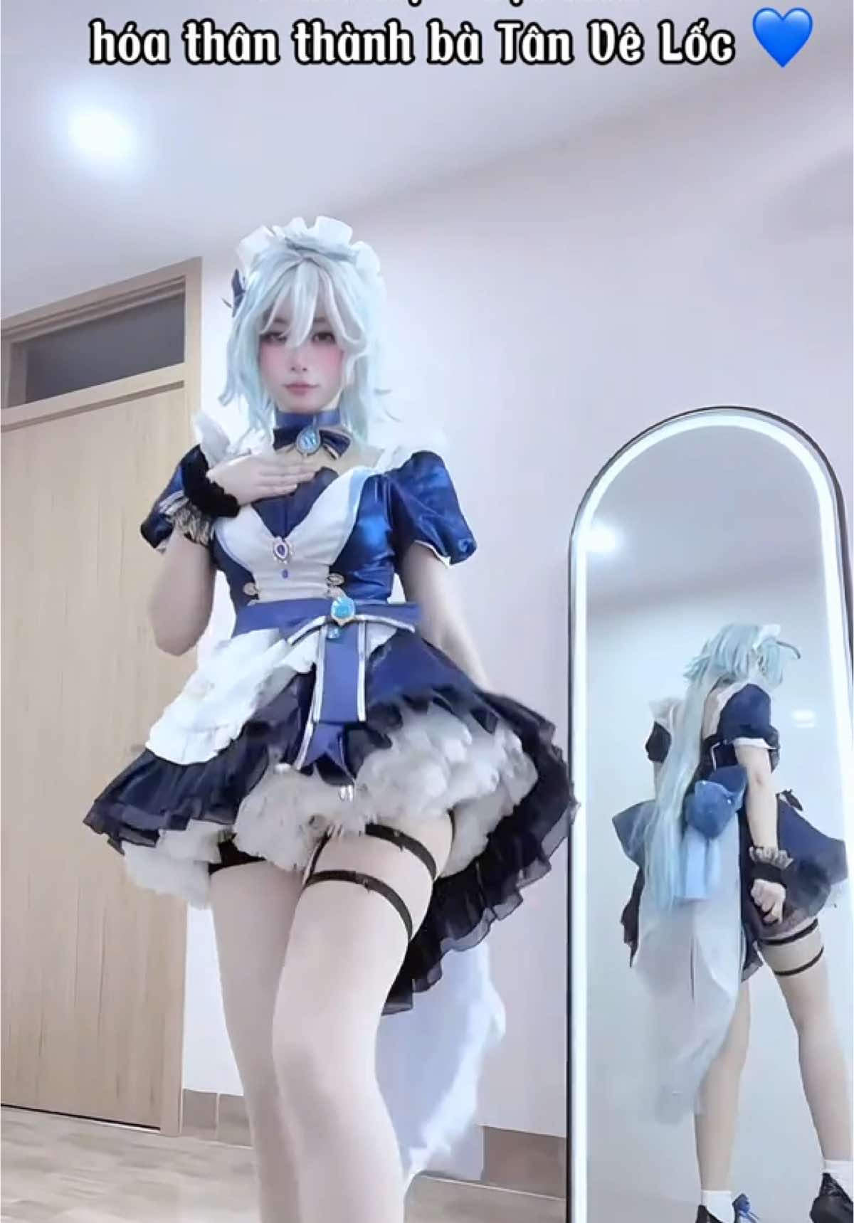 Các cháu oiiiiiiii 🌝💙🩵 #GenshinImpact #furina #furinacosplay #genshincosplay #Fontaine #furinamaid #fyp #viralvideo #genshinimpactcosplay 