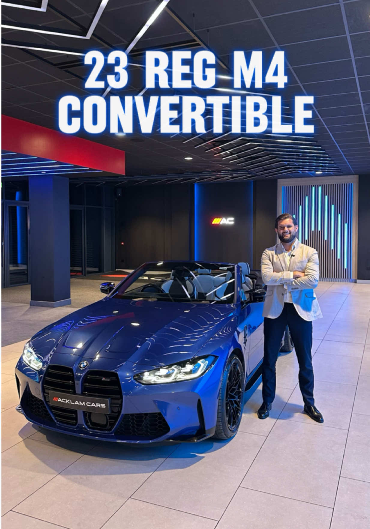 Facelift Model 2023 BMW M4 3.0 Competition M xDrive Convertible  Live Priced at £57,990 - Buy & Reserve Online - Contact Paddy on 07827916137 or Business WhatsApp us on 07724101010 📲 What an example! Portimao Blue with Silverstone Leather Interior & M Carbon Interior. The perfect styling combination for the 510bhp M4 Convertible ✔️Visibility Pack ✔️Tech Plus Pack ✔️Comfort Pack ✔️19/20” Jet Black Forged Alloys ✔️Heated Steering Wheel ✔️Laser LED Headlights ✔️Advanced Driver Assistance ✔️Parking Assistant Plus ✔️Adaptive Cruise ✔️Wind Deflector + much more Beautifully kept with Full Service History #m4 #bmwm4 #m4xdrive #bmwm #m4convertible #portimaoblue #acklamcars 