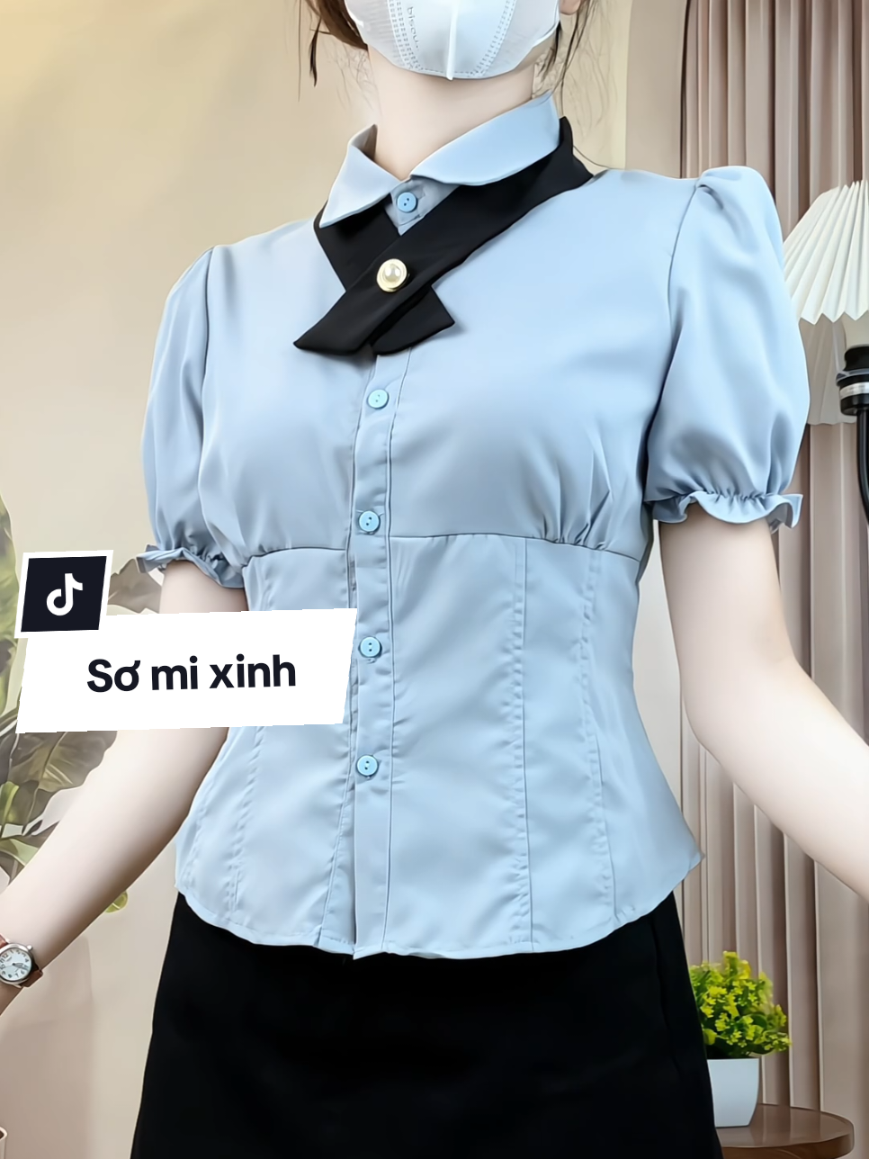 Set đồ nữ gồm áo sơ mi và chân váy (có tách lẻ ạ), áo sơ mi kèm nơ tay phồng bo chun chiết eo tôn dáng, mặc đi chơi đi làm đều xinh lắm lun ạ #aosominu #setdonu #somixinh #somi #thoitrangnu #xuhuong #saochannel 