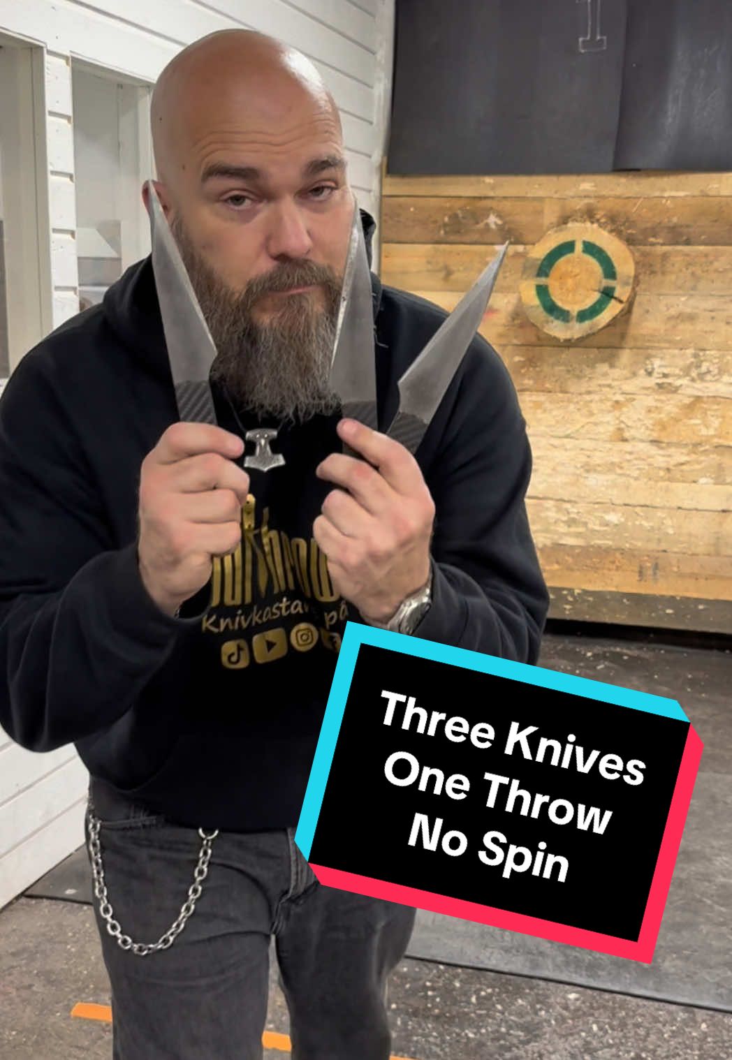 World champion knife thrower does a new trick shot! Here I  throw three knives at once, no spin underhanded. This looks easy but is a tricky throw. I am a professional knife and axe thrower that travels the world throwing in competitions. No matter if I compete or make videos saftey is always my first priority.   #worldchampion #knife #trickshot #nospin #skills #incredible #knifeskills #likeaboss #blade #knifethrower #slide #smooth #soulthrower #unbelievable #sneaky #tripple #throwingknife #steel #sweden #super #sverige #superhero 