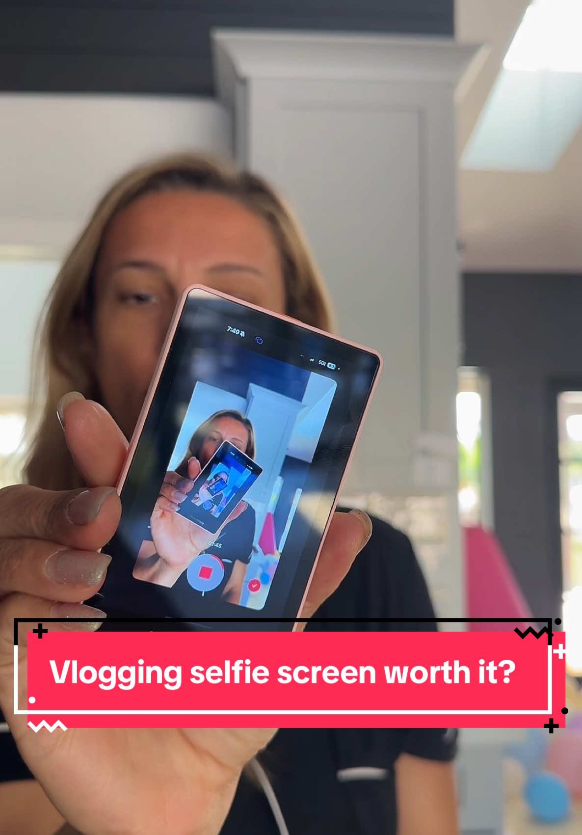 Absolutely needed to wait for the nose to quit, but when the idea strikes, gotta do it! #coolmom #bloodynose #magneticselfiescreen #techtiktok #fypツ #azlife 