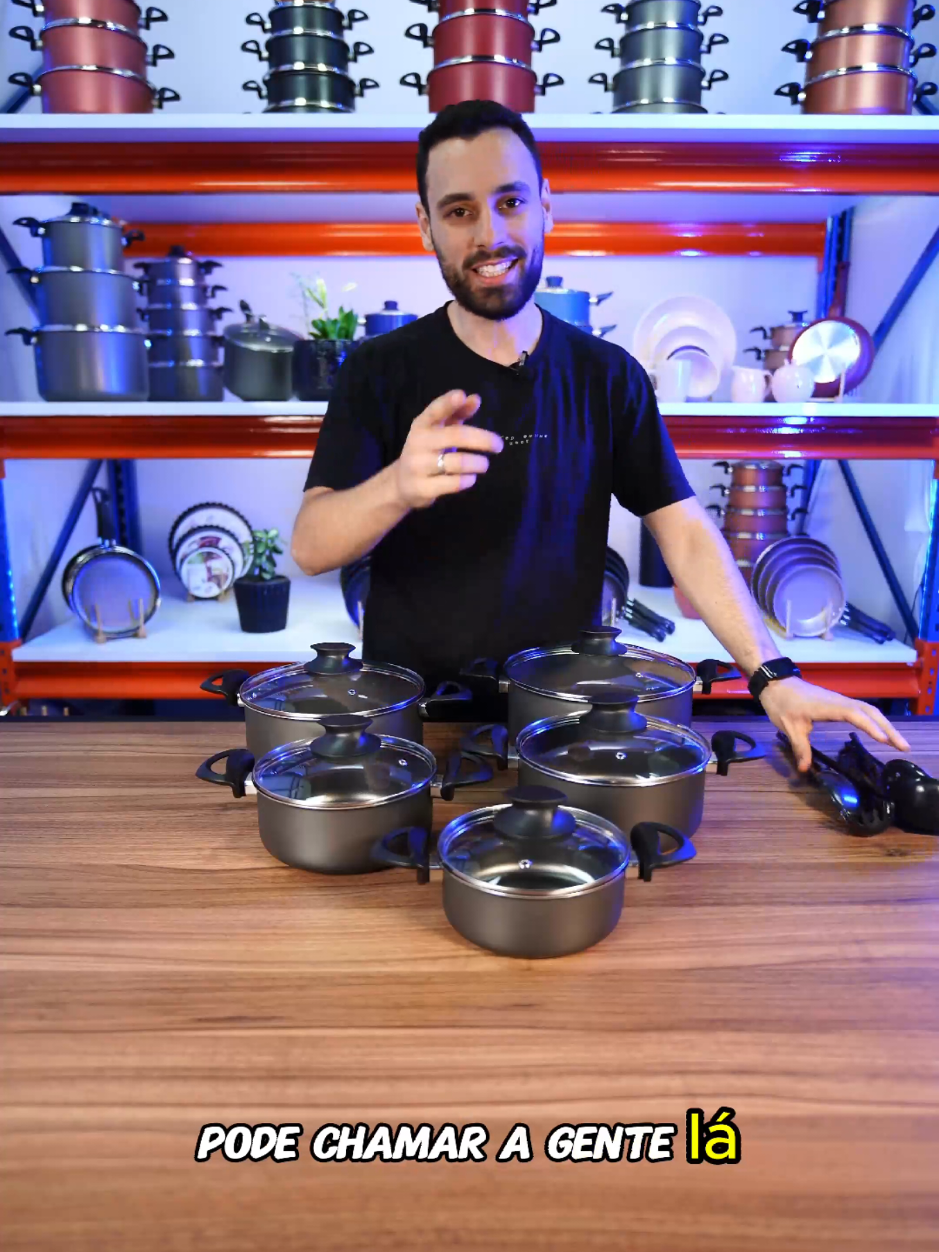 Jogo de Panelas Caçarolas 16 à 24 cm Antiaderente Com 5 Camadas De Teflon Grafite #cozinhatiktok #antiaderente #tiktokshop #achadinhos #cozinhapremium #cozinha #panela 