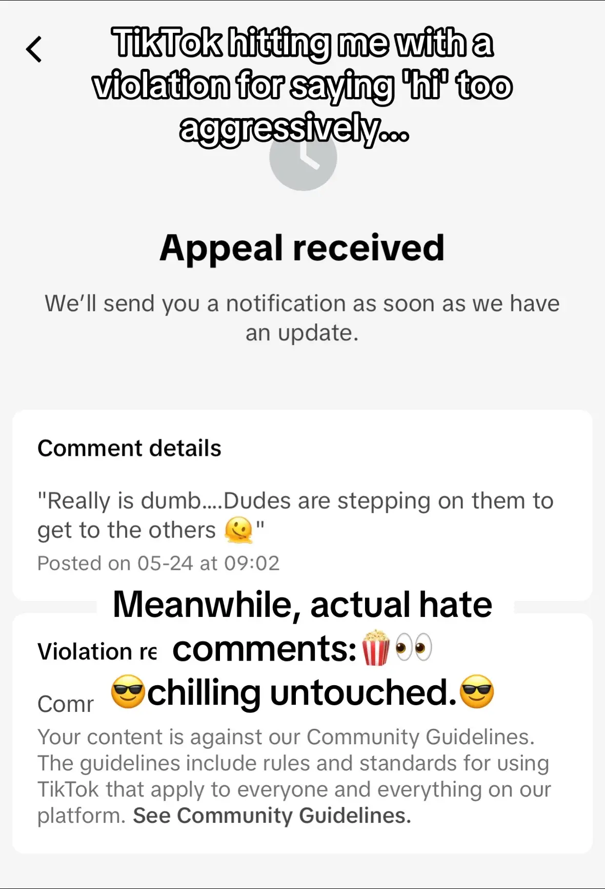 Ever get hit thinking “this is considered a violation” 🫠 #tiktok #tiktokviral #comment #violation #oof #what #why #how #memes #meme #memestiktok #memesdaily #fail #text #pokemonmeme #pokemon #tcg #pokemontiktok 