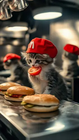 Tasty tomato #McDonalds #cats #cattok #viralvideo #funnyvideo #ai #kittens #cattiktok