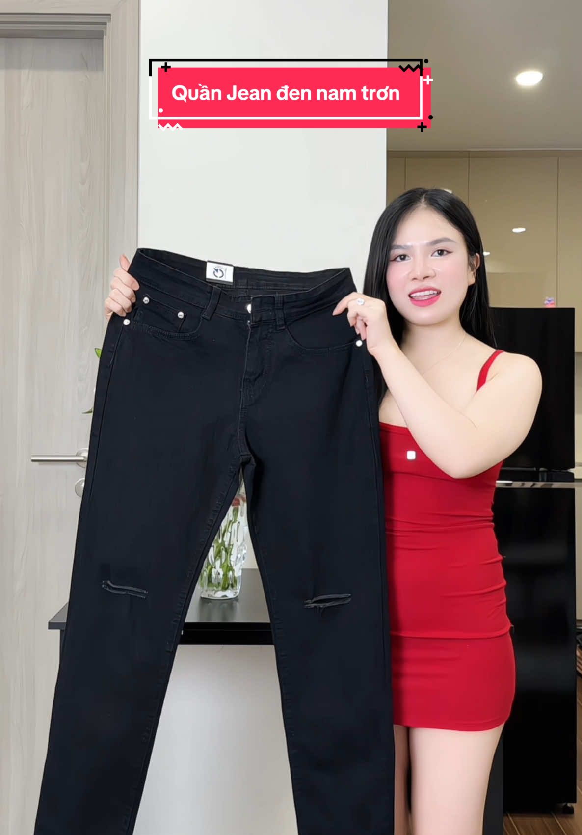 Quần Jean đen nam trơn