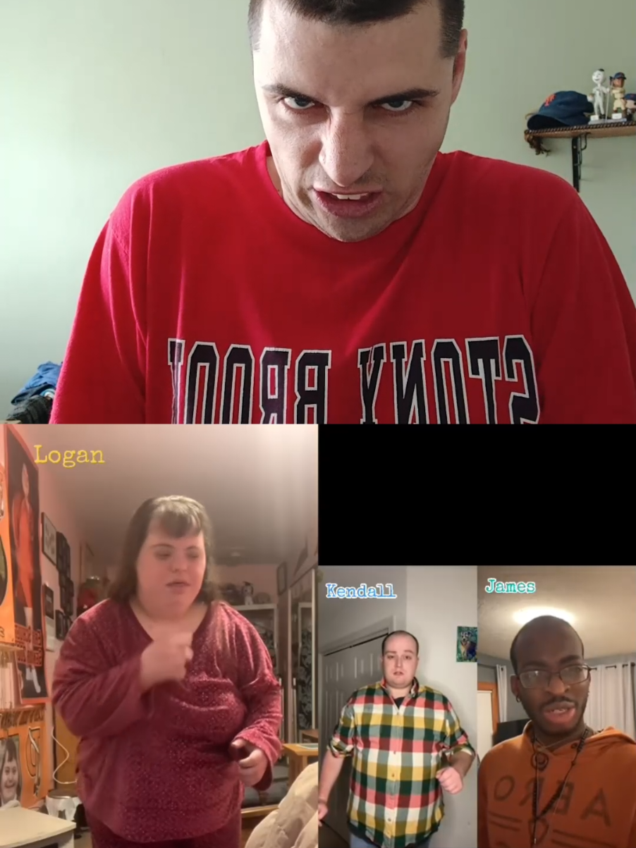 #duet with @Erin Schultz #fyp @joshofalltrades29 #bigtimerush #gustavo #loganjamescarloskendall #smartmouth #takeachillpill #angryboss #bekindtooneanother #specialneedsmatter #mentalhealthmatters 