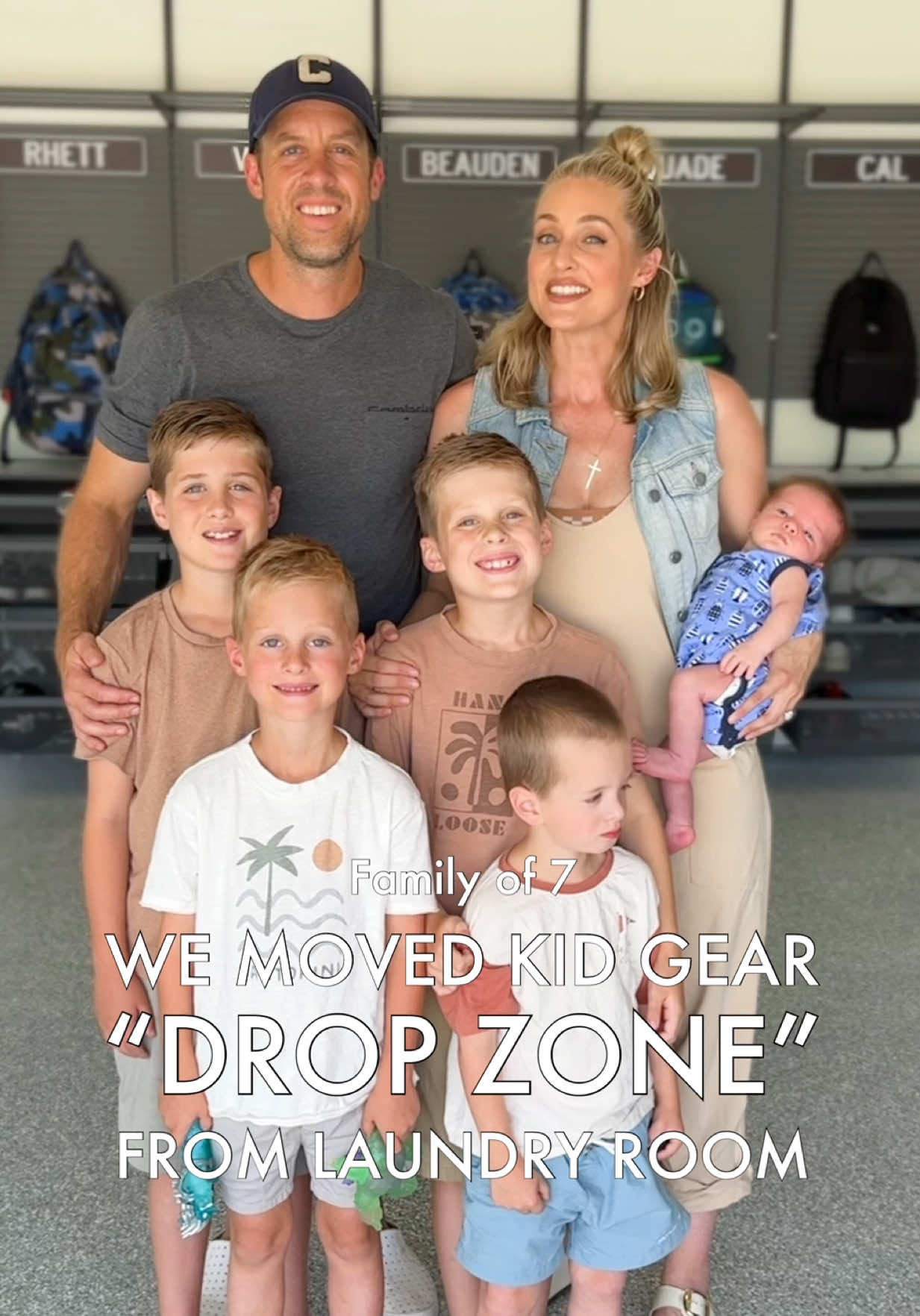 Go to this post on my IG and comment “LINK” … … and I’ll send you everything from our garage setup—Elfa system, Yeti bottles, Etsy name labels, and more! Let’s start with the question I get asked the most: HOW MUCH? 💸 $5,300 🙈 We used the Container Store and waited for their 40% off garage sale. Why not DIY? In our last two homes, we used the Costco shiplap + hook system. Each board ran about $1,200, and we used three. Once we added up the cost plus labor… hiring made more sense for us this time around. Can you customize it? YES. I knew each boy needed their own drop zone. I also knew I needed a place for backpacks. Because what we were doing before? Wasn’t working. No assigned areas meant stuff landed everywhere. Shoes, cleats, water bottles… nothing had a home. And moms, you know what happens then. 👉 The average home has over 400,000 items. And research shows moms manage the majority of it. Clutter isn’t just annoying—it raises cortisol, drains your focus, and creates a mental load that’s hard to shake. So here’s the truth I’ve learned as a mom of five: There are two things that truly matter when it comes to keeping your home organized: A dedicated space — if it doesn’t have one, it becomes clutter. The right system — without it, your goals fall apart. You can want an organized home… A clean entryway after school. A place for homework and shoes. But a goal is a one-time idea. A system is a daily rhythm. I didn’t just want order—I wanted a system my boys could follow. One they’d become habituated to, so our home could function even when life gets chaotic. Because let’s be honest—without systems like this, I couldn’t run a home of seven and still keep my sanity. And the beauty is, once a system works for them… It works for me. 🙌🏻