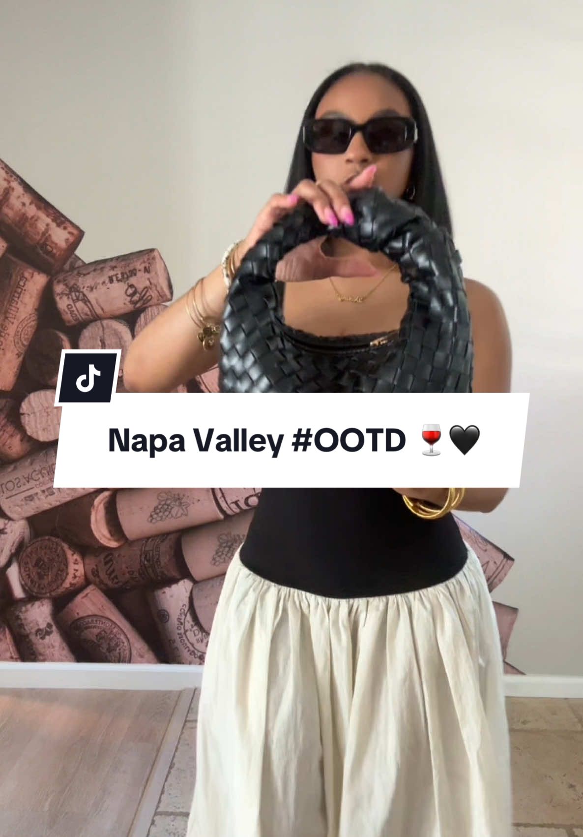 This dress was perfect for walking around the wineries! 🍷🖤   • • • Shop my LTK for all the accessories, unfortunately the dress is no longer available! #dresslikedest #OOTD #fashiontok #blackgirlfashion #ootdfashion #napavalley 