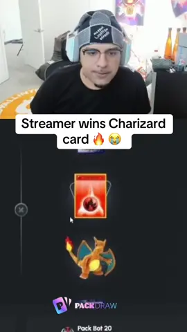 Streamer wins Charizard card 🔥 😭 #kickstreaming 